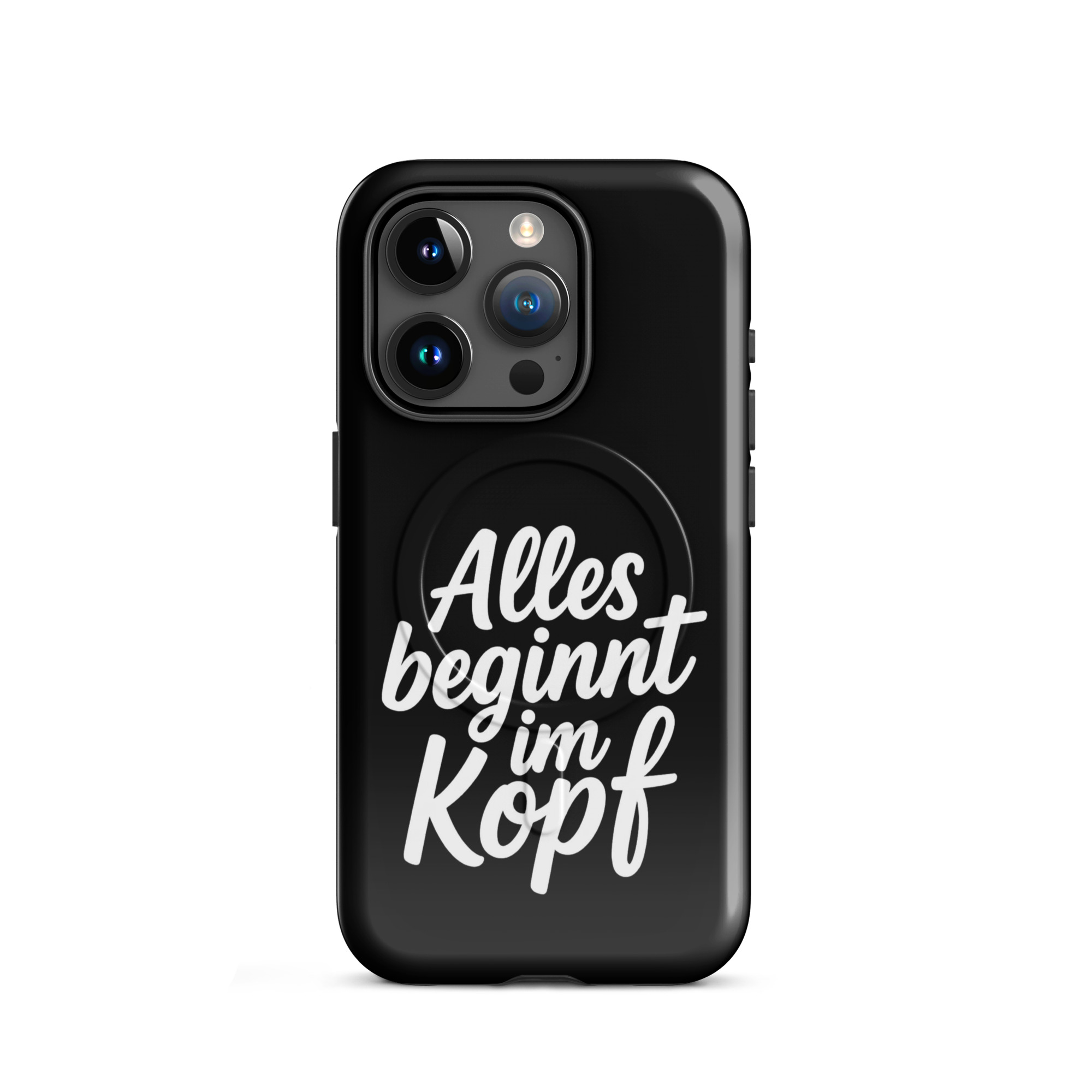 Alles beginnt im Kopf Hardcase iPhone®-Hülle mit MagSafe® – Accessoires – klamottn.de Alles beginnt im Kopf Hardcase iPhone®-Hülle mit MagSafe® – Accessoires – klamottn.de
