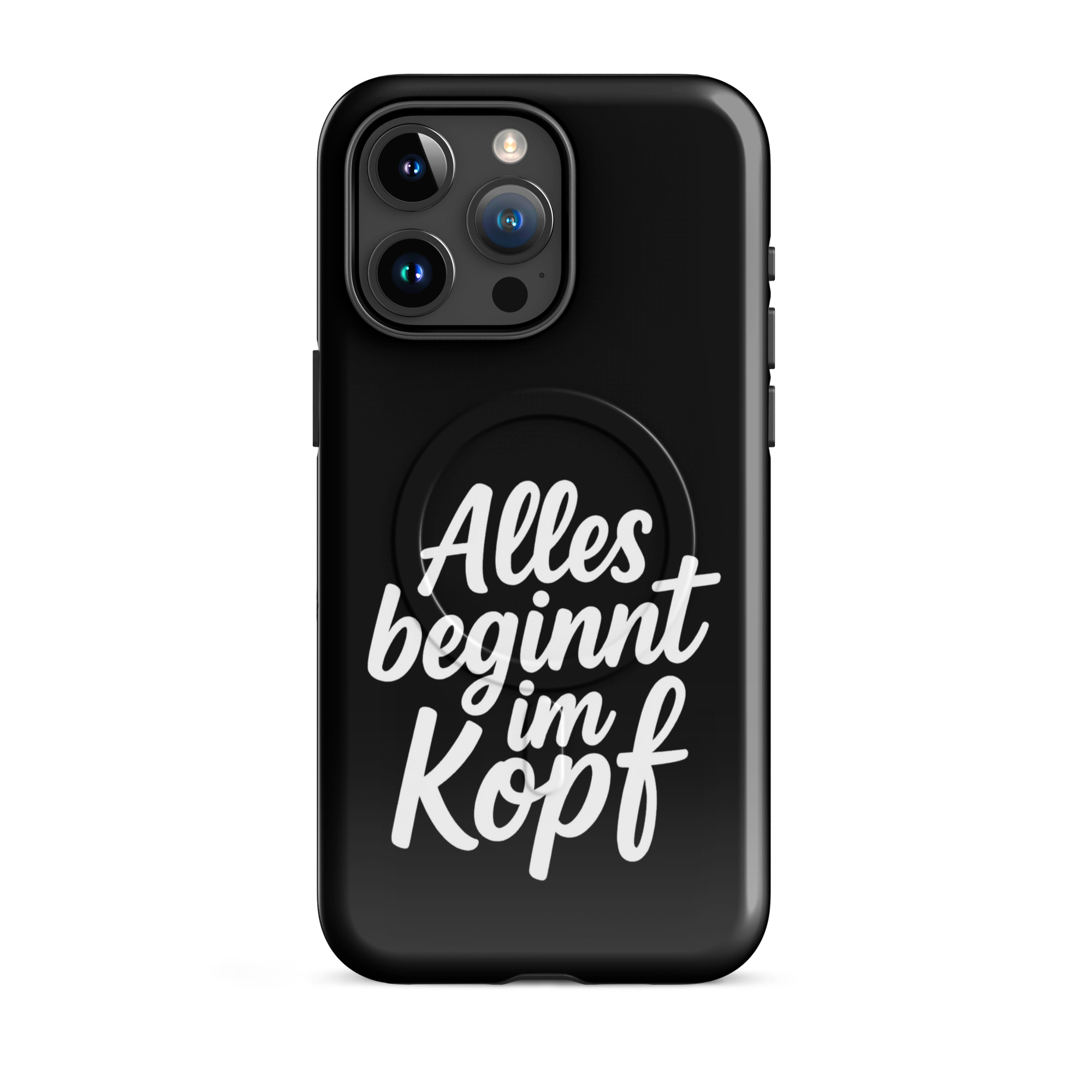 Alles beginnt im Kopf Hardcase iPhone®-Hülle mit MagSafe® – Accessoires – klamottn.de Alles beginnt im Kopf Hardcase iPhone®-Hülle mit MagSafe® – Accessoires – klamottn.de
