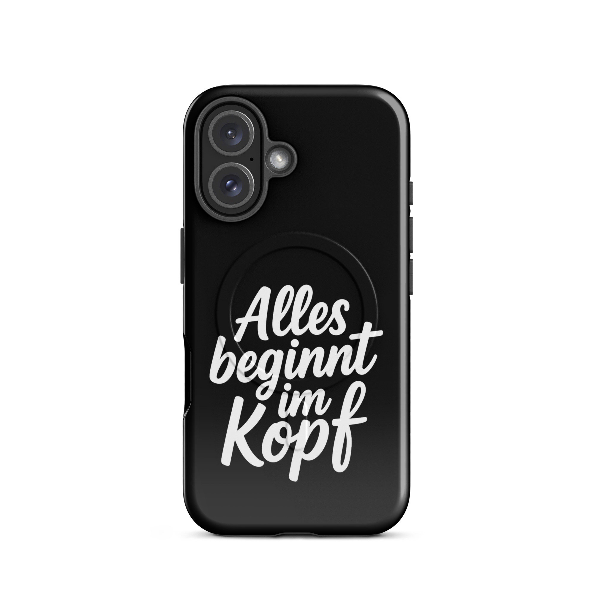 Alles beginnt im Kopf Hardcase iPhone®-Hülle mit MagSafe® – Accessoires – klamottn.de Alles beginnt im Kopf Hardcase iPhone®-Hülle mit MagSafe® – Accessoires – klamottn.de