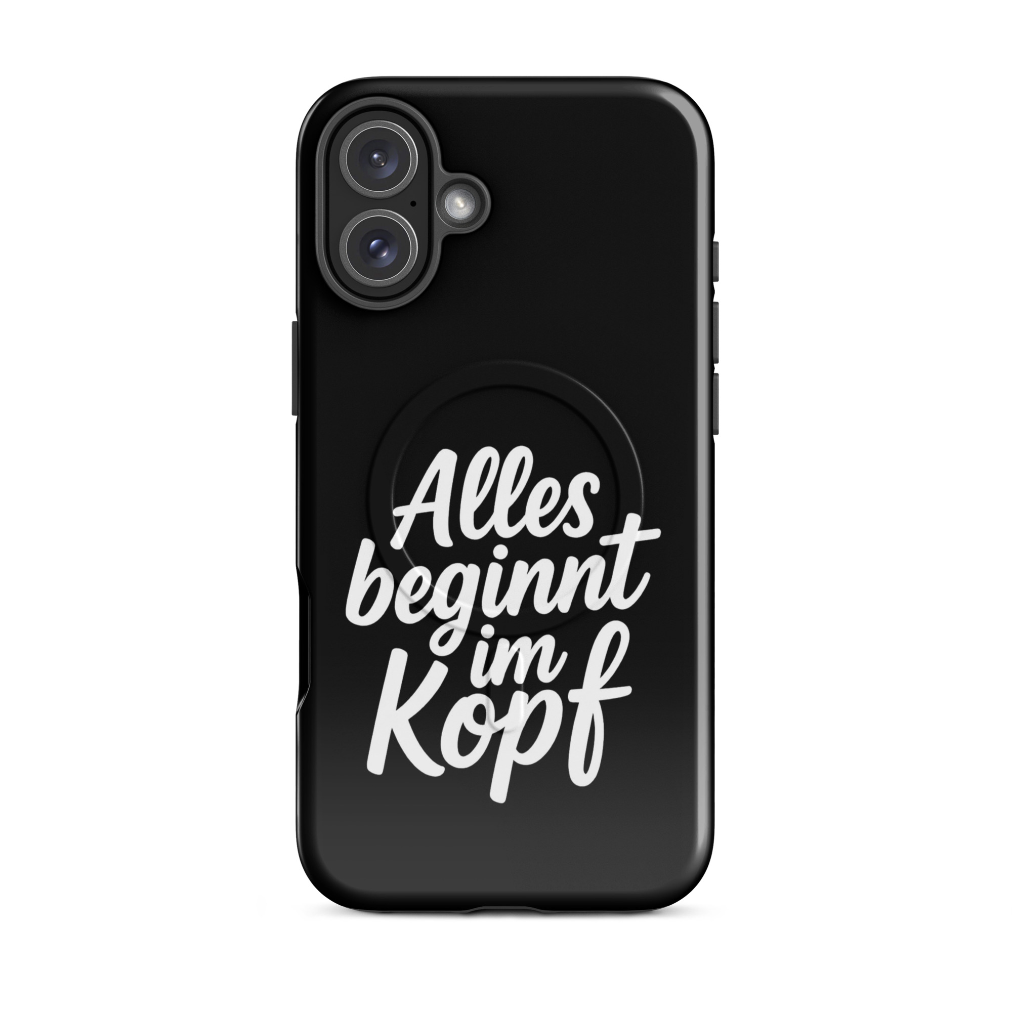 Alles beginnt im Kopf Hardcase iPhone®-Hülle mit MagSafe® – Accessoires – klamottn.de Alles beginnt im Kopf Hardcase iPhone®-Hülle mit MagSafe® – Accessoires – klamottn.de
