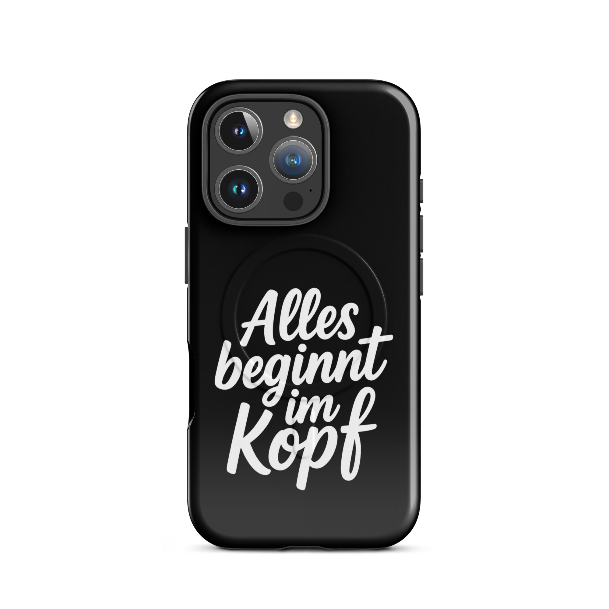 Alles beginnt im Kopf Hardcase iPhone®-Hülle mit MagSafe® – Accessoires – klamottn.de Alles beginnt im Kopf Hardcase iPhone®-Hülle mit MagSafe® – Accessoires – klamottn.de