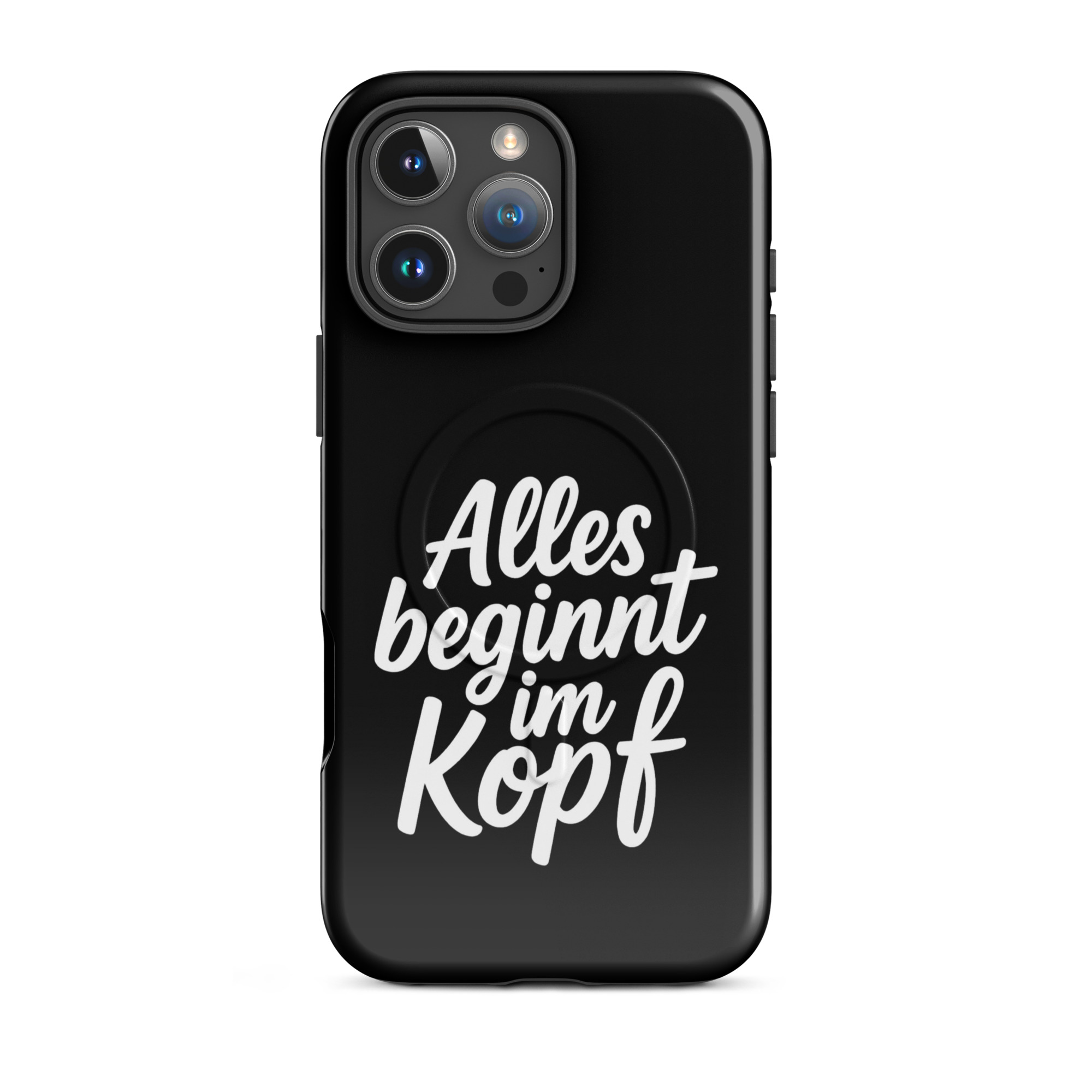 Alles beginnt im Kopf Hardcase iPhone®-Hülle mit MagSafe® – Accessoires – klamottn.de Alles beginnt im Kopf Hardcase iPhone®-Hülle mit MagSafe® – Accessoires – klamottn.de