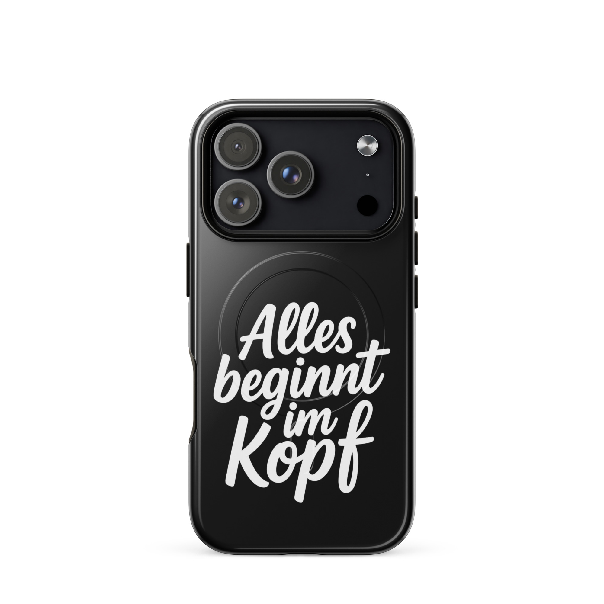 Alles beginnt im Kopf Hardcase iPhone®-Hülle mit MagSafe® – Accessoires – klamottn.de Alles beginnt im Kopf Hardcase iPhone®-Hülle mit MagSafe® – Accessoires – klamottn.de