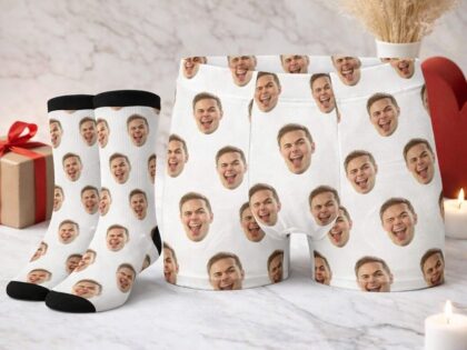 Personalisierbares Boxer & Socken Bundle – Weiß – Unterwäsche – klamottn.de