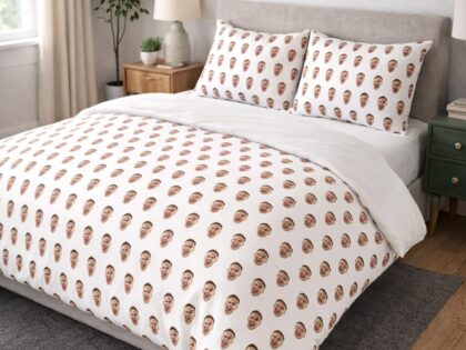 Personalisierbare Bettwäsche mit Foto – Bett- & Kissenbezug - Weiß – Home & Living – klamottn.de