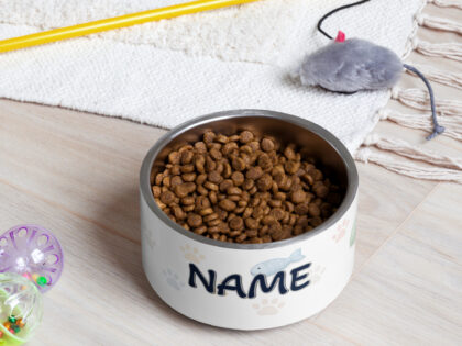Personalisierbarer Katzennapf mit Namen – Zartes Pfoten & Spielzeug Design (532ml) – Home & Living – klamottn.de
