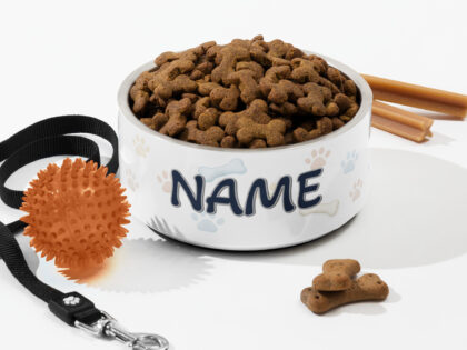 Personalisierbarer Hundenapf mit Namen – Dezentes Pfoten & Knochen Design (946ml) – Home & Living – klamottn.de