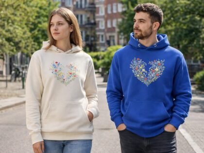 Vintage Blumenherz Unisex-Kapuzenpullover – Hoodies – Klamottn™