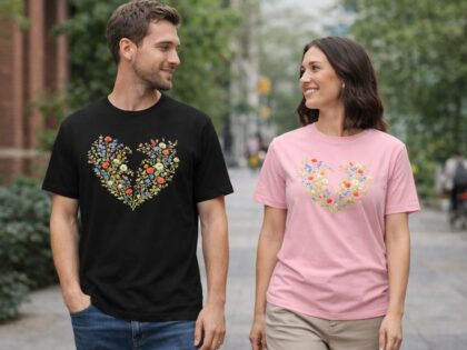 Vintage Blumenherz Unisex-T-Shirt – T-Shirts – Klamottn™