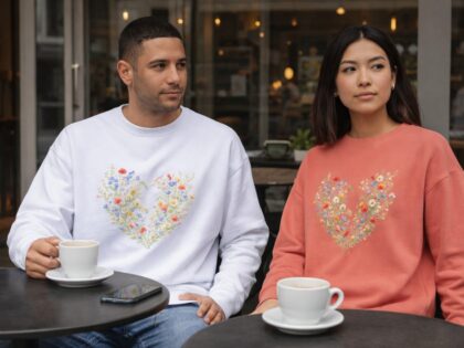 Vintage Blumenherz Unisex-Premium-Pullover – Sweatshirts – Klamottn™