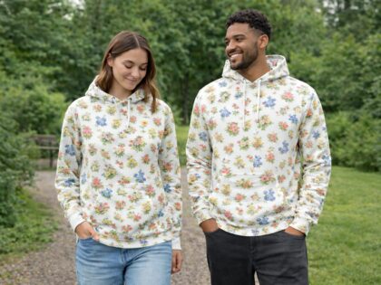 Vintage Blumen Unisex-Hoodie aus Baumwolle – Hoodies – Klamottn™