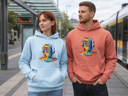 Schmelzender Retro Sound Player Unisex-Kapuzenpullover – Hoodies – Klamottn™