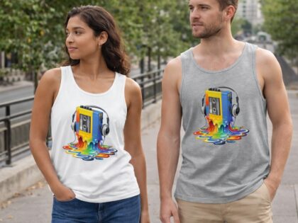 Schmelzender Retro Sound Player Unisex-Tank-Top – Tank Tops – Klamottn™