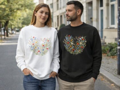 Wildblumen Vintage Herz Unisex-Premium-Pullover – Sweatshirts – Klamottn™