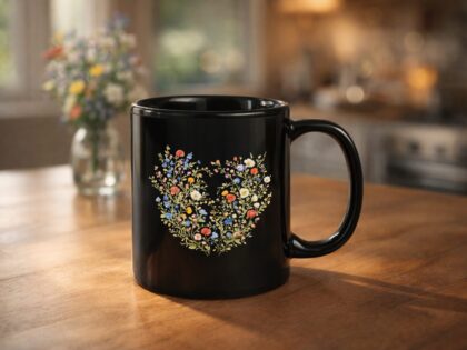 Wildblumen Vintage Herz Tasse – Home & Living – Klamottn™