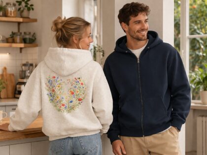 Wildblumen Vintage Herz Premium-Zip-Hoodie – Zip Hoodies – Klamottn™