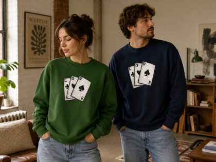Love Pokerkarten Unisex-Premium-Pullover – Sweatshirts – Klamottn™