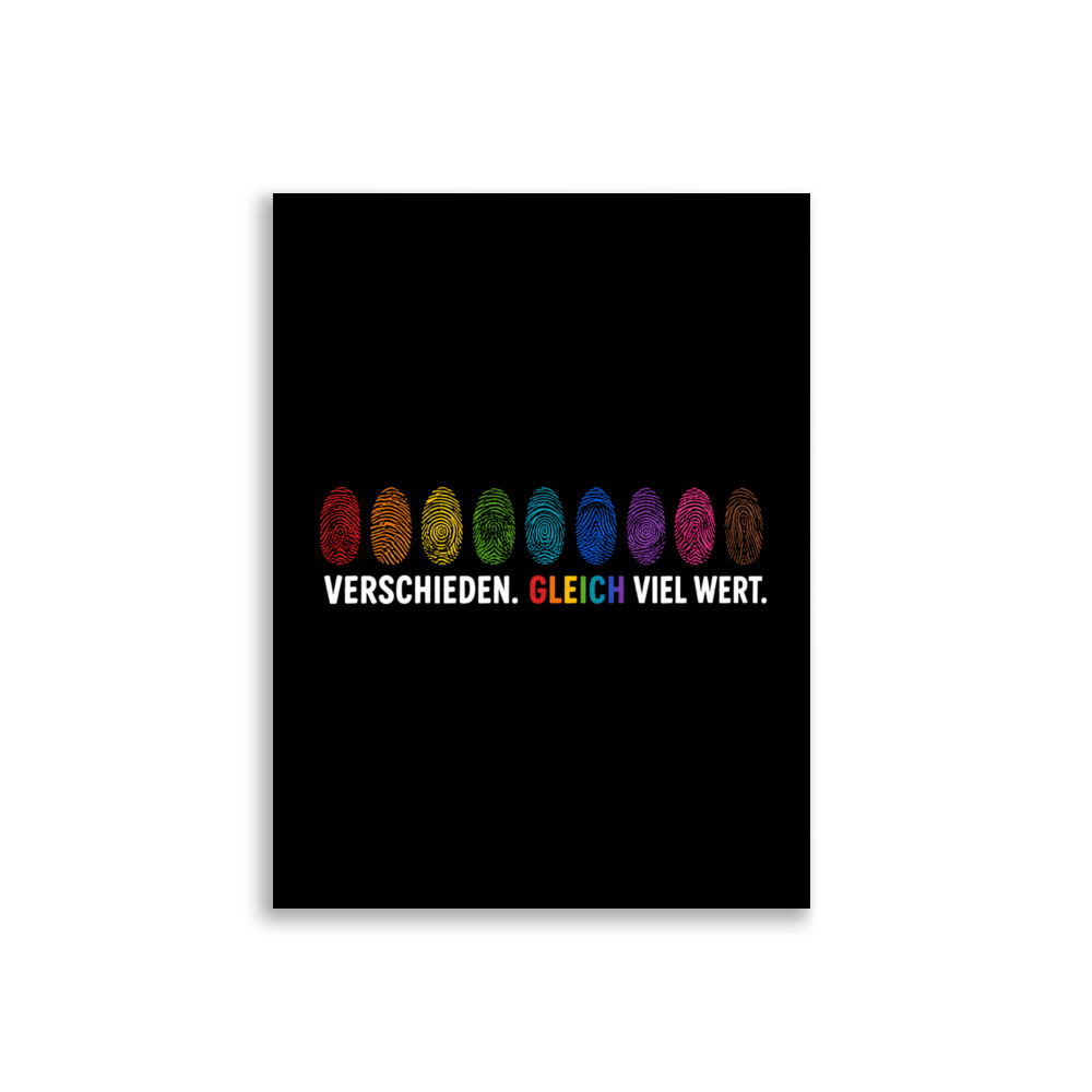 Verschieden. Gleich viel wert. Poster 30x40cm – Home & Living – Klamottn™ Verschieden. Gleich viel wert. Poster 30x40cm – Home & Living – Klamottn™