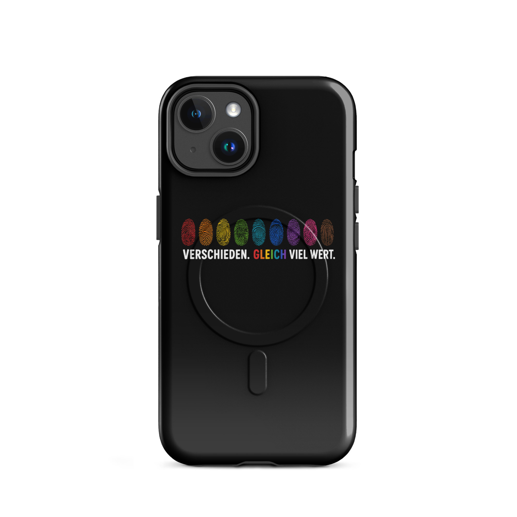 Verschieden. Gleich viel wert. Hardcase iPhone®-Hülle mit MagSafe® – Accessoires – Klamottn™ Verschieden. Gleich viel wert. Hardcase iPhone®-Hülle mit MagSafe® – Accessoires – Klamottn™