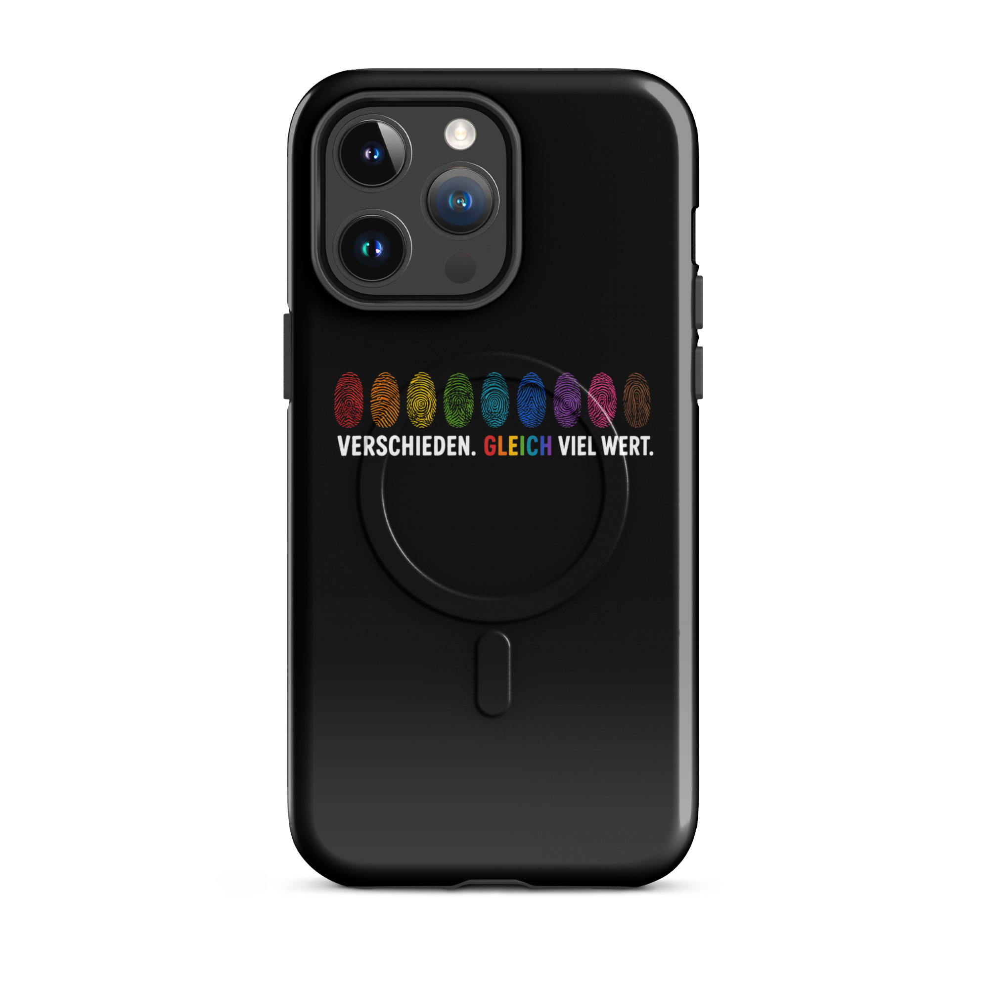 Verschieden. Gleich viel wert. Hardcase iPhone®-Hülle mit MagSafe® – Accessoires – Klamottn™ Verschieden. Gleich viel wert. Hardcase iPhone®-Hülle mit MagSafe® – Accessoires – Klamottn™