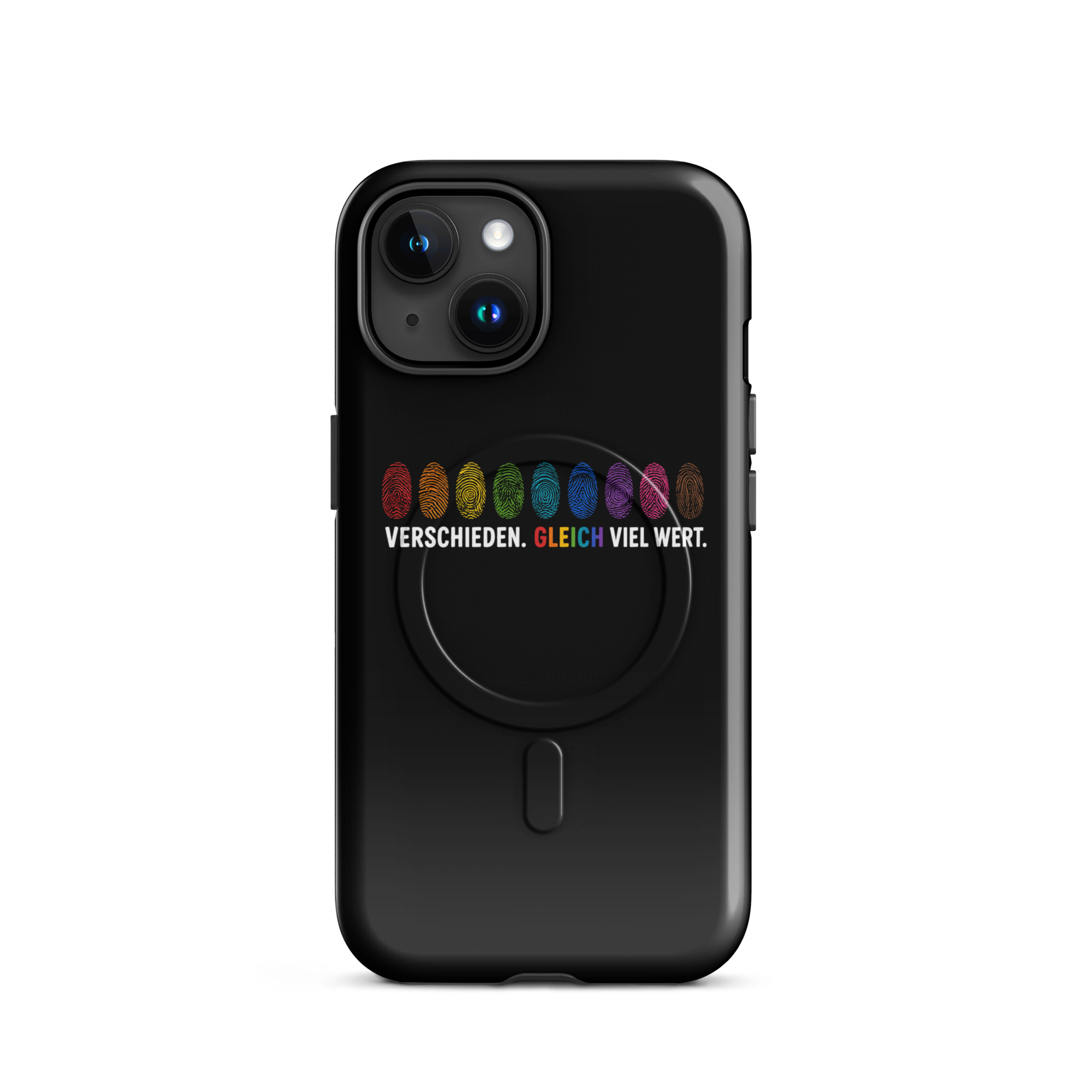 Verschieden. Gleich viel wert. Hardcase iPhone®-Hülle mit MagSafe® – Accessoires – Klamottn™ Verschieden. Gleich viel wert. Hardcase iPhone®-Hülle mit MagSafe® – Accessoires – Klamottn™