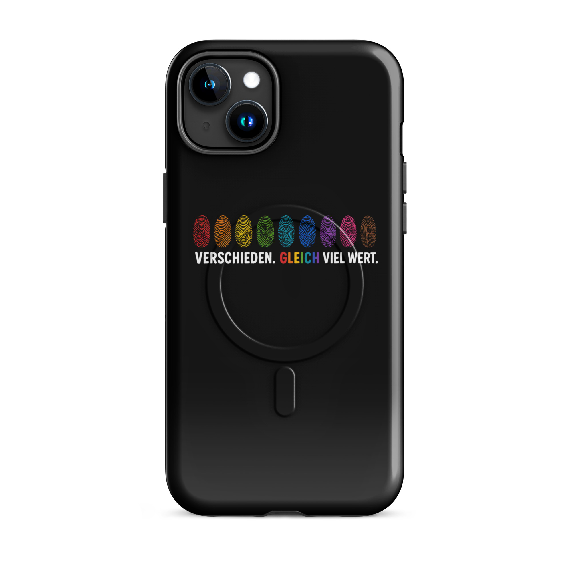 Verschieden. Gleich viel wert. Hardcase iPhone®-Hülle mit MagSafe® – Accessoires – Klamottn™ Verschieden. Gleich viel wert. Hardcase iPhone®-Hülle mit MagSafe® – Accessoires – Klamottn™