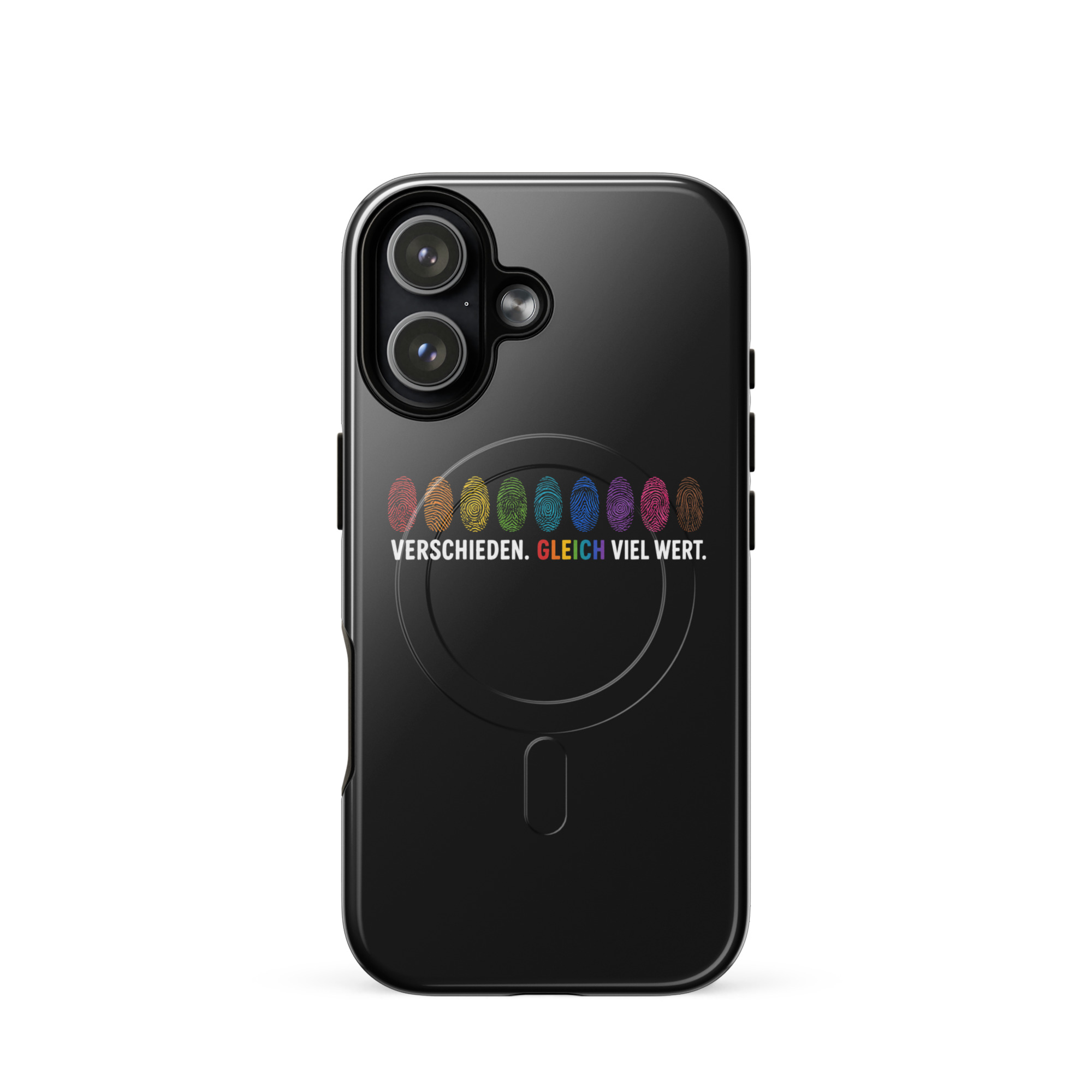 Verschieden. Gleich viel wert. Hardcase iPhone®-Hülle mit MagSafe® – Accessoires – Klamottn™ Verschieden. Gleich viel wert. Hardcase iPhone®-Hülle mit MagSafe® – Accessoires – Klamottn™