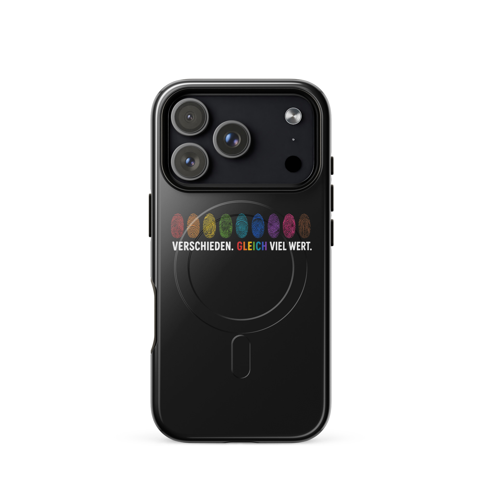 Verschieden. Gleich viel wert. Hardcase iPhone®-Hülle mit MagSafe® – Accessoires – Klamottn™ Verschieden. Gleich viel wert. Hardcase iPhone®-Hülle mit MagSafe® – Accessoires – Klamottn™