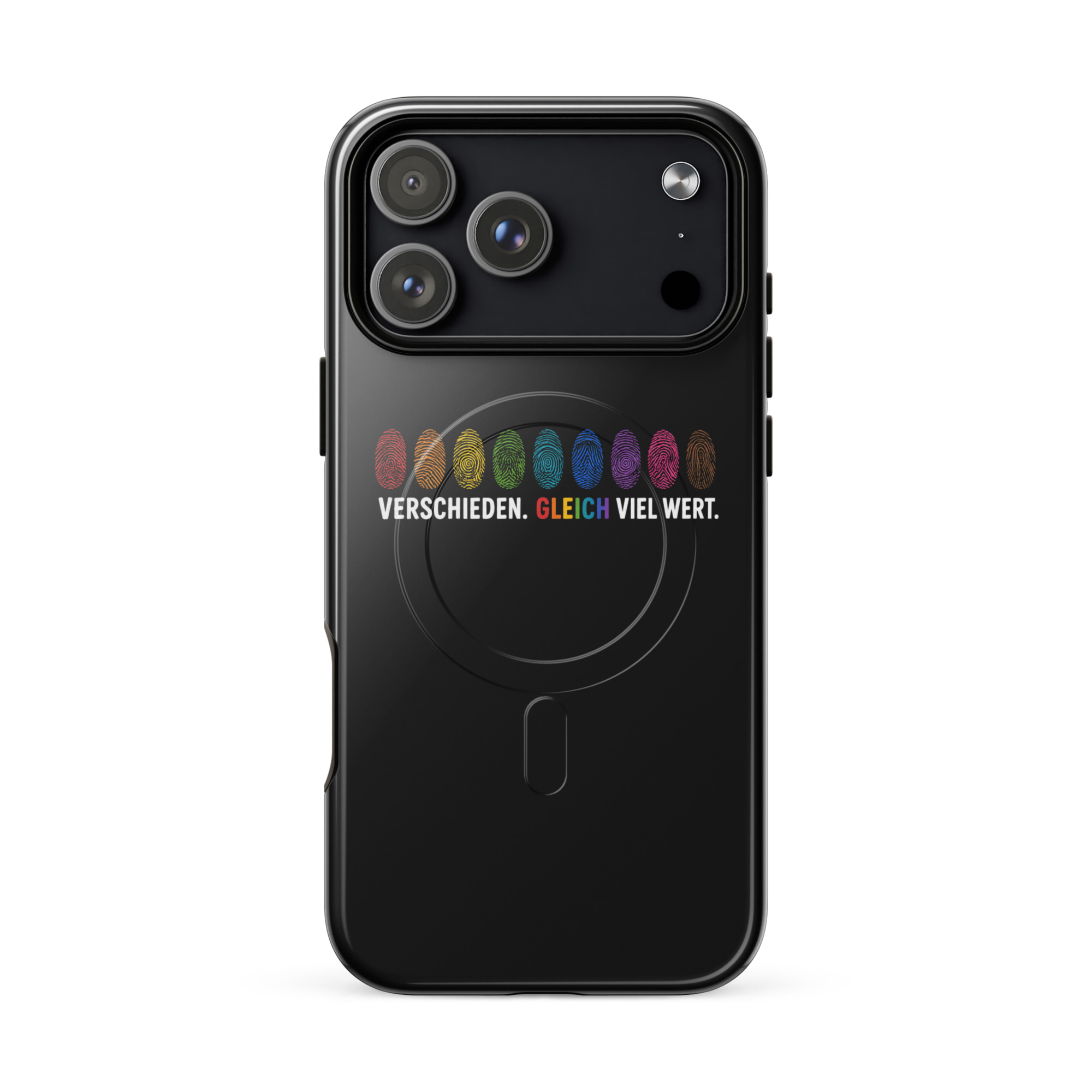 Verschieden. Gleich viel wert. Hardcase iPhone®-Hülle mit MagSafe® – Accessoires – Klamottn™ Verschieden. Gleich viel wert. Hardcase iPhone®-Hülle mit MagSafe® – Accessoires – Klamottn™
