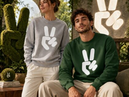 Peace Handzeichen Unisex-Premium-Pullover – Sweatshirts – Klamottn™