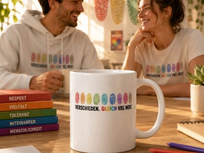 Verschieden. Gleich viel wert. Tasse – Home & Living – Klamottn™ Verschieden. Gleich viel wert. Tasse – Home & Living – Klamottn™