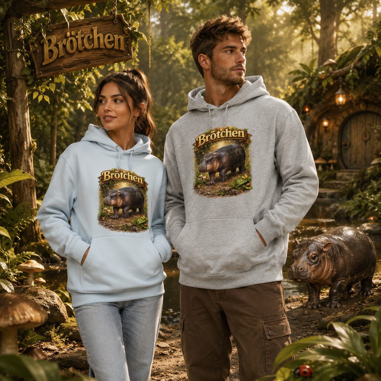 Zwergflusspferd Brötchen Unisex-Kapuzenpullover – Hoodies – Klamottn™ Zwergflusspferd Brötchen Unisex-Kapuzenpullover – Hoodies – Klamottn™