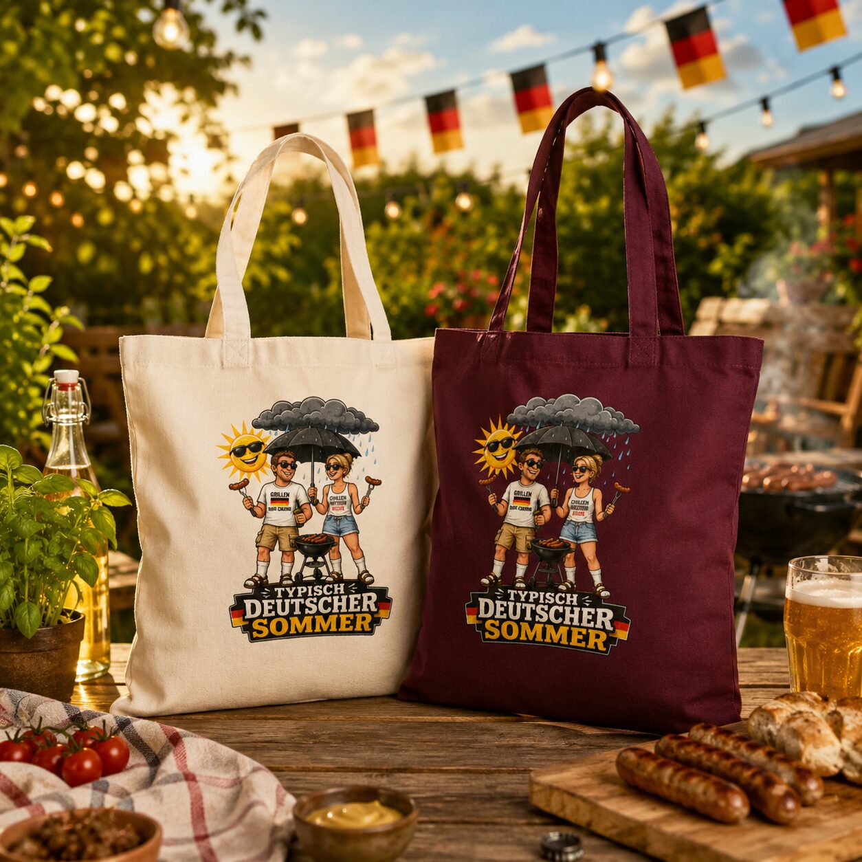 Typisch Deutscher Sommer Stoffbeutel – Accessoires – Klamottn™ Typisch Deutscher Sommer Stoffbeutel – Accessoires – Klamottn™