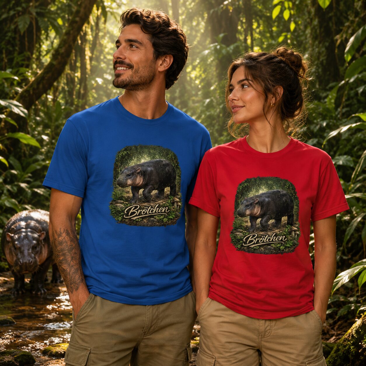 Brötchen Zwergflusspferd Unisex-T-Shirt – T-Shirts – Klamottn™ Brötchen Zwergflusspferd Unisex-T-Shirt – T-Shirts – Klamottn™