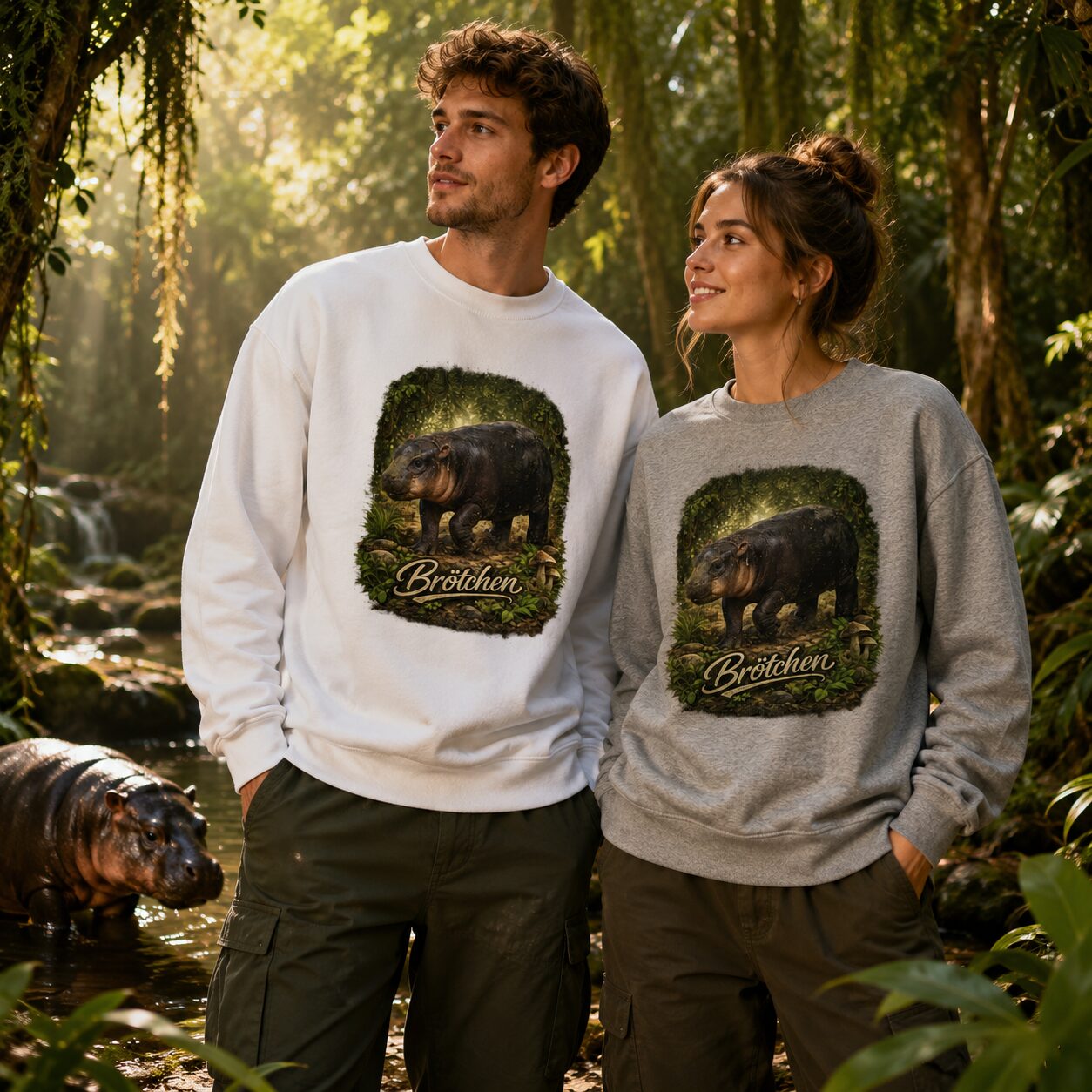 Brötchen Zwergflusspferd Unisex-Premium-Pullover – Sweatshirts – Klamottn™ Brötchen Zwergflusspferd Unisex-Premium-Pullover – Sweatshirts – Klamottn™