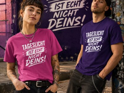 Tageslicht ist echt nicht deins Unisex-T-Shirt – T-Shirts – Klamottn™ Tageslicht ist echt nicht deins Unisex-T-Shirt – T-Shirts – Klamottn™