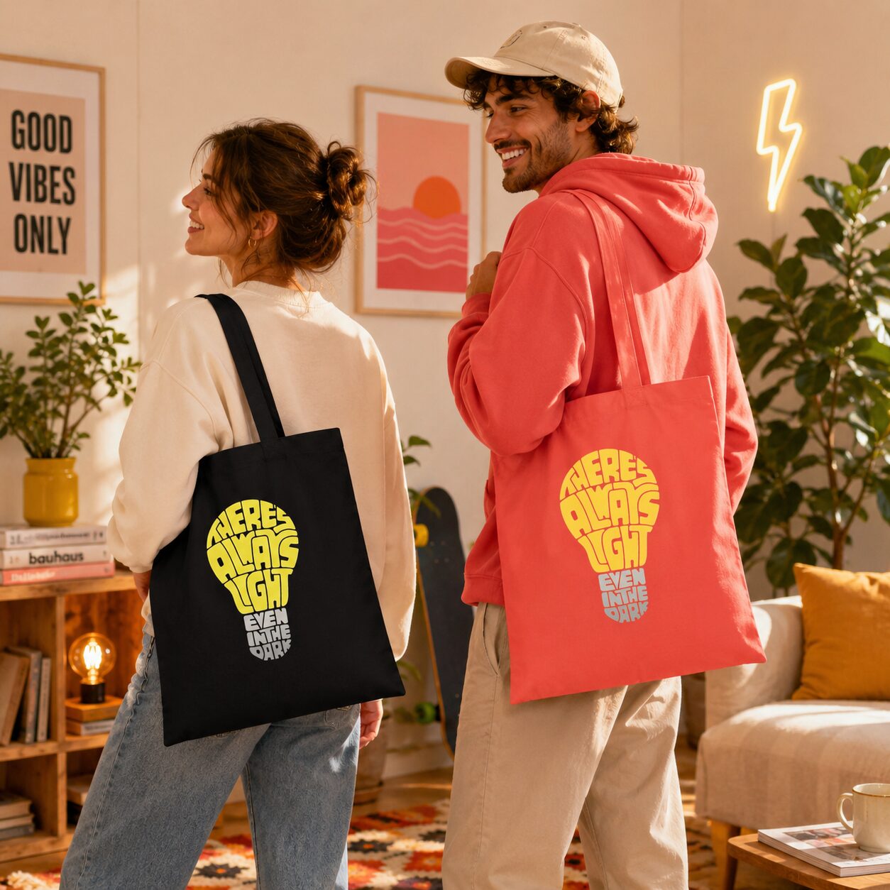 There's Always Light Even In The Dark Stoffbeutel – Accessoires – Klamottn™ There's Always Light Even In The Dark Stoffbeutel – Accessoires – Klamottn™