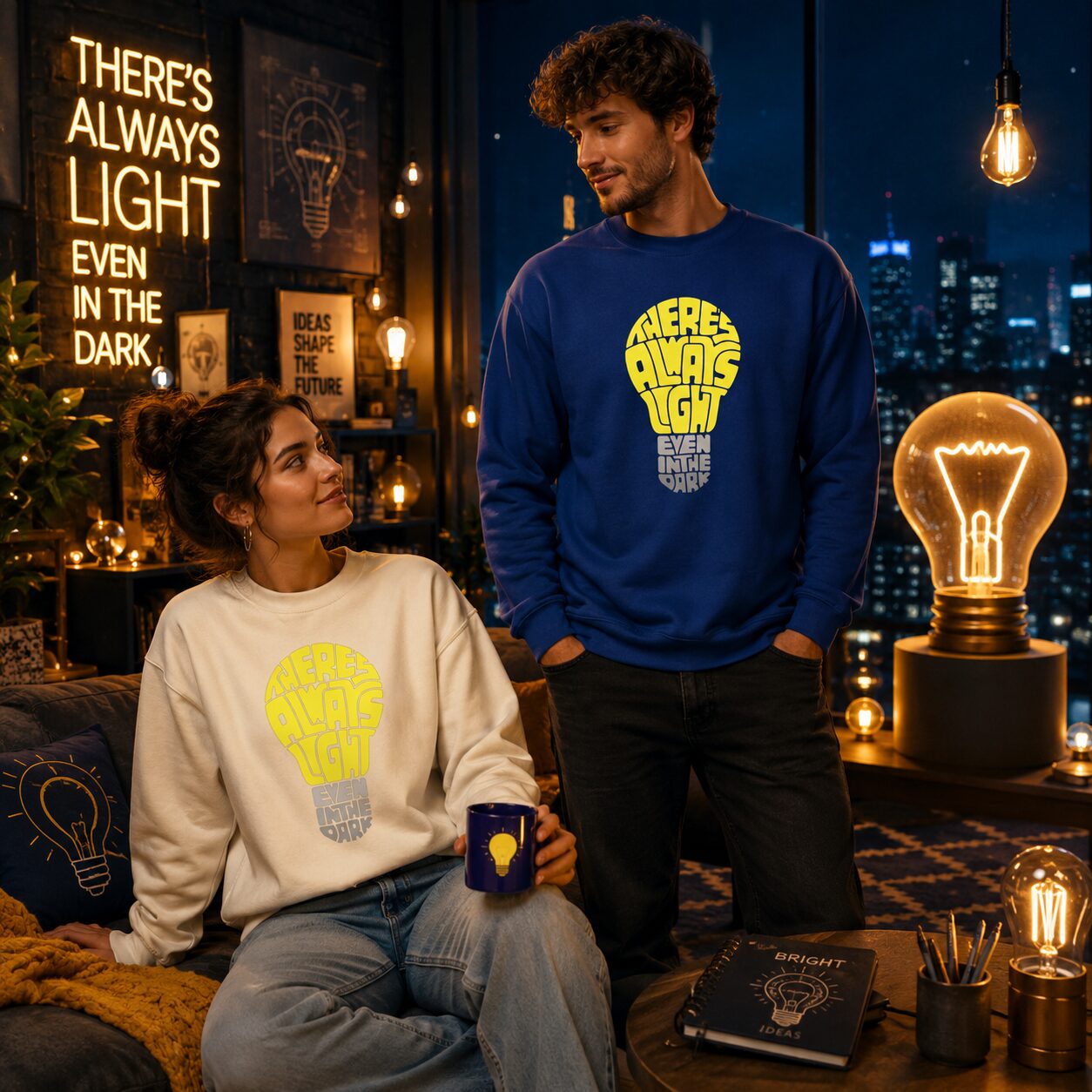 There's Always Light Even In The Dark Unisex-Premium-Pullover – Sweatshirts – Klamottn™ There's Always Light Even In The Dark Unisex-Premium-Pullover – Sweatshirts – Klamottn™