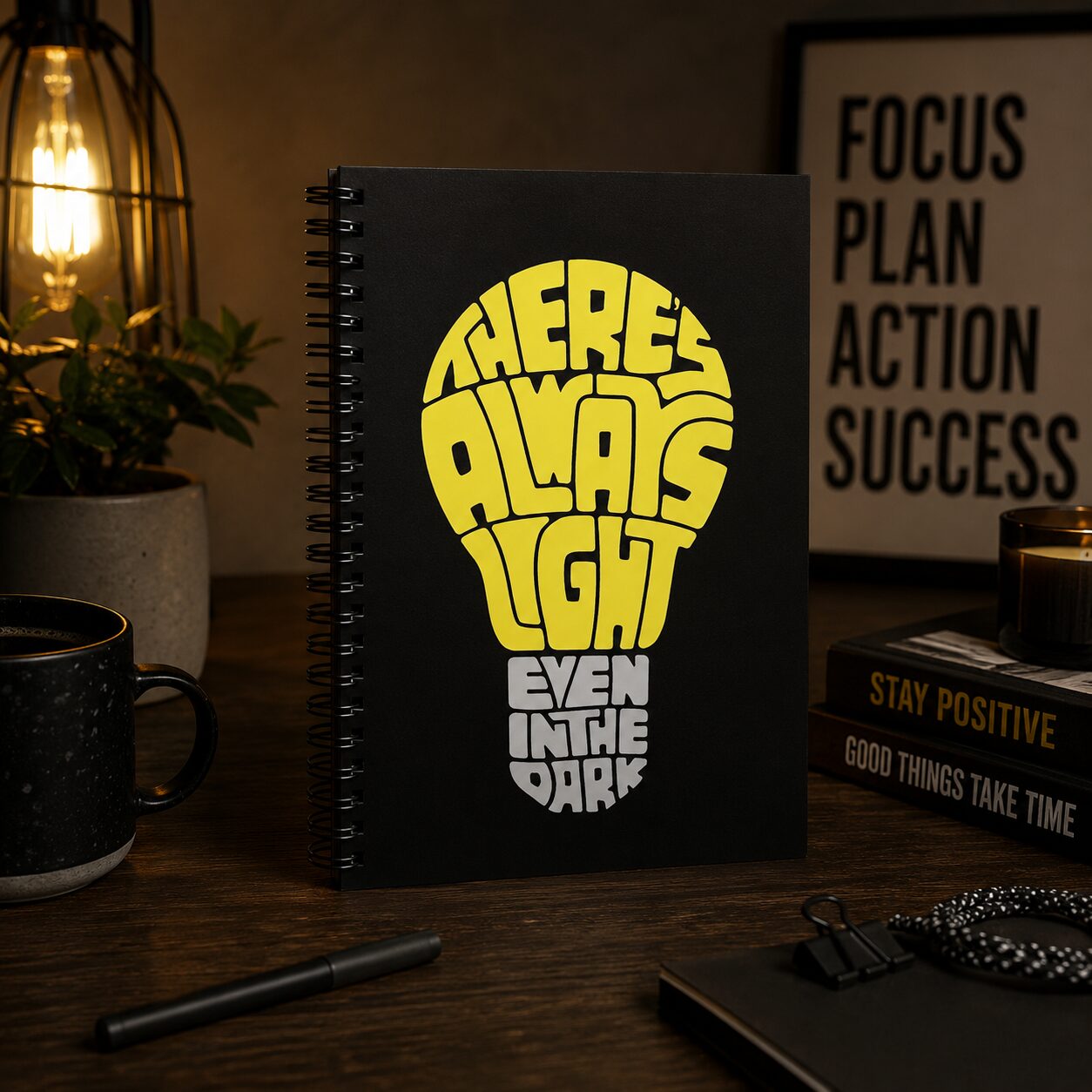 There's Always Light Even In The Dark Notizbuch – Accessoires – Klamottn™ There's Always Light Even In The Dark Notizbuch – Accessoires – Klamottn™