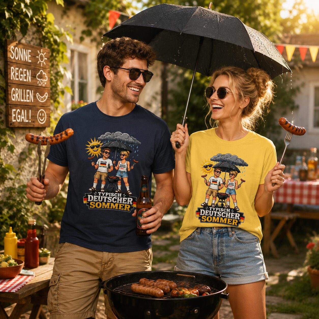 Typisch Deutscher Sommer Unisex-T-Shirt – T-Shirts – Klamottn™ Typisch Deutscher Sommer Unisex-T-Shirt – T-Shirts – Klamottn™